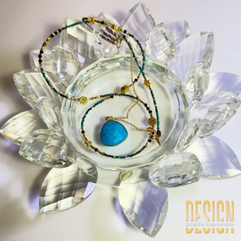 Naszyjnik z chryzokoli i turkusu – kolekcja Magic Drops | Kuźmińska Design