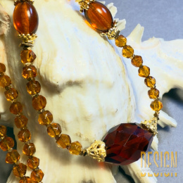 Naszyjnik z cytrynu abacusu – srebro pozłacane 24k