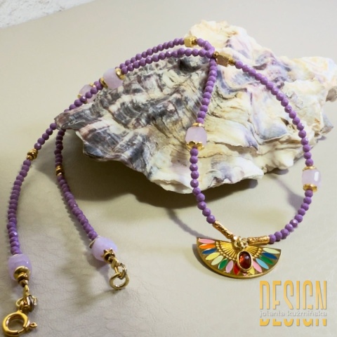 Naszyjnik z fosfosyderytu i chalcedonu – Kolekcja Meksykańska | Kuźmińska Design