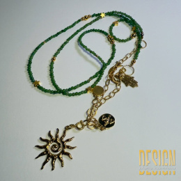 Naszyjnik z jadeitów z zawieszką Antyczne Słońce – kolekcja Magic Drops | Kuźmińska Design