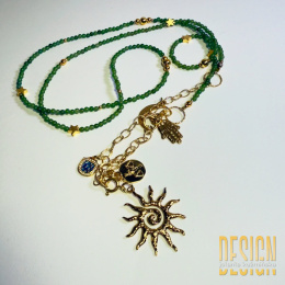 Naszyjnik z jadeitów z zawieszką Antyczne Słońce – kolekcja Magic Drops | Kuźmińska Design