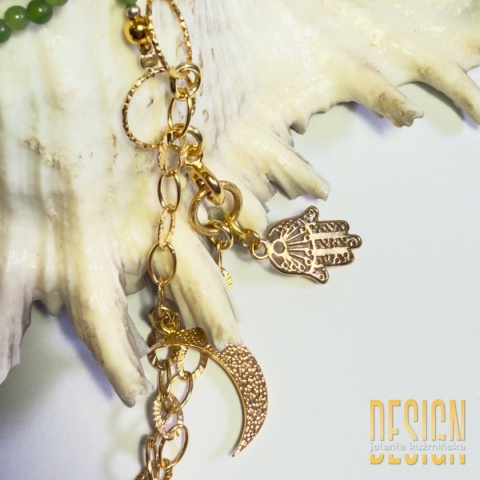 Naszyjnik z jadeitów z zawieszką Antyczne Słońce – kolekcja Magic Drops | Kuźmińska Design