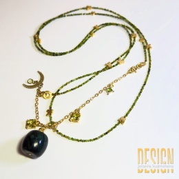 Naszyjnik z jadeitu kanadyjskiego i tybetańskiego z zawieszką – kolekcja Magic Drops