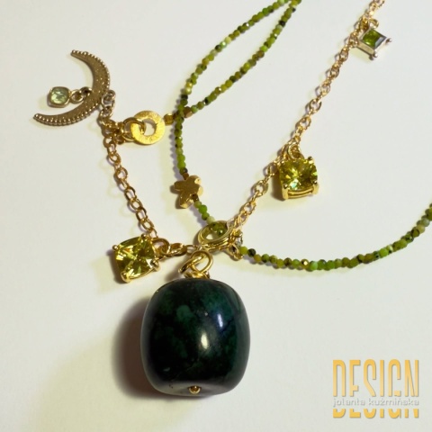 Naszyjnik z jadeitu kanadyjskiego i tybetańskiego z zawieszką – kolekcja Magic Drops