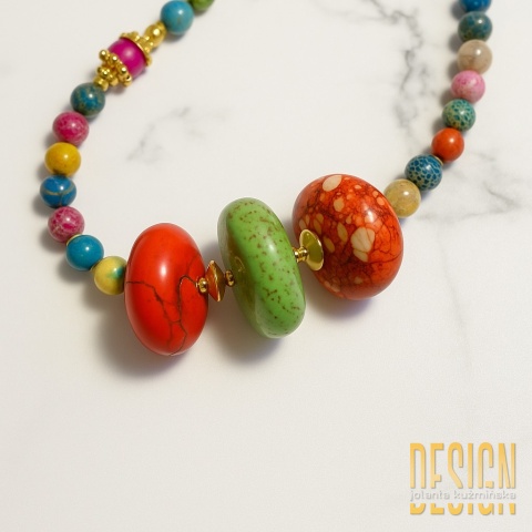 Kolorowy naszyjnik z jaspisu – naturalne kamienie 45 cm | Kuźmińska Design