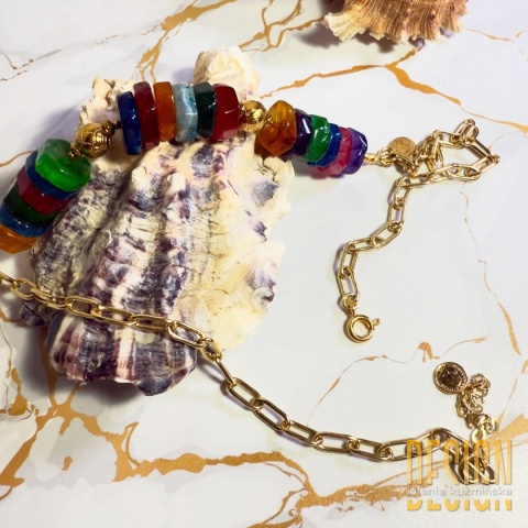 Naszyjnik z ognistych agatów – kolorowa biżuteria handmade | Kuźmińska Design