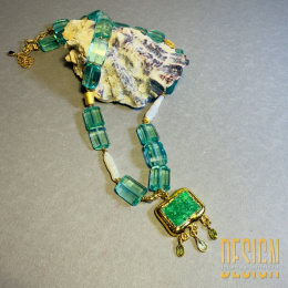 Naszyjnik z kwarcu i pereł Biwa z agatem druzy | Kuźmińska Design