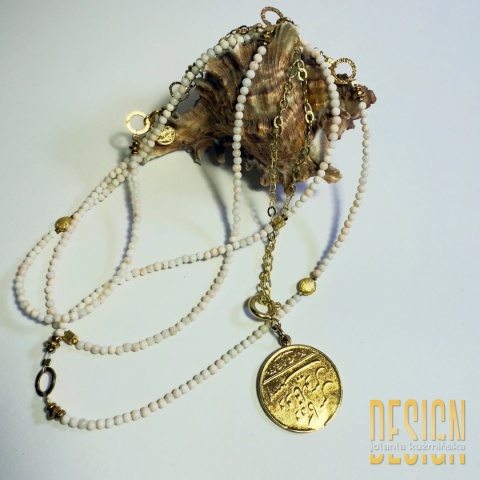 Naszyjnik z kwarcu mlecznego – złocone srebro 24 k | Kolekcja Magic Drops – Kuźmińska Design