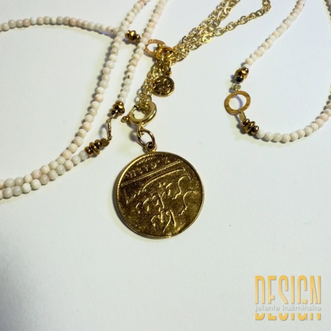 Naszyjnik z kwarcu mlecznego – złocone srebro 24 k | Kolekcja Magic Drops – Kuźmińska Design