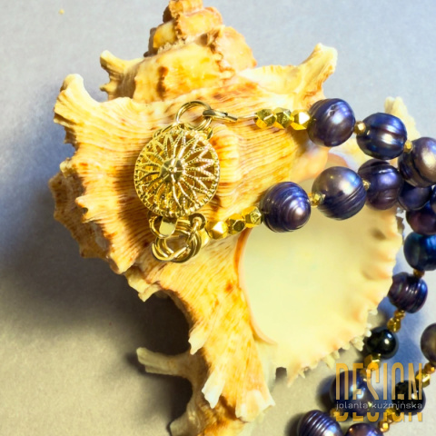 Naszyjnik z fioletowych pereł – kolekcja Perły Kuźmińska Design