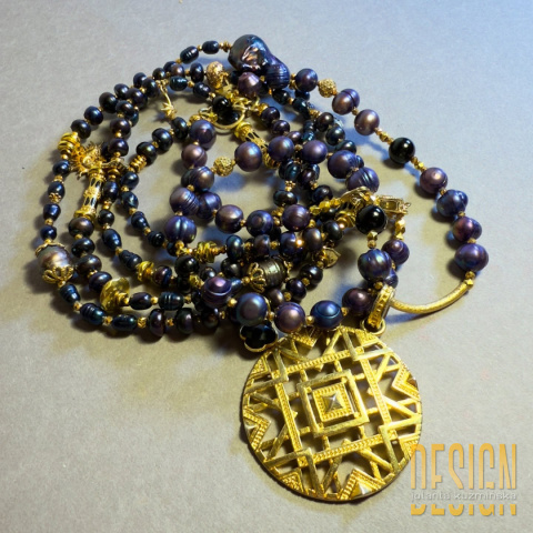 Naszyjnik z fioletowych pereł – kolekcja Perły Kuźmińska Design