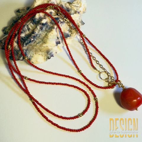 Naszyjnik z naturalnych korali 110 cm – unikatowa biżuteria handmade