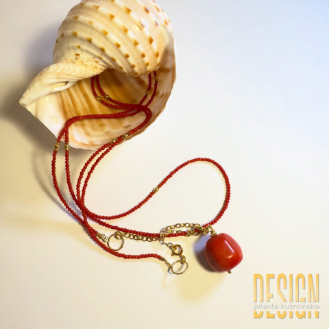 Naszyjnik z naturalnych korali 110 cm – unikatowa biżuteria handmade