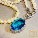 Naszyjnik z naturalnych pereł z topazem – kolekcja Titanic | Kuźmińska Design