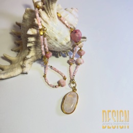 Naszyjnik z turmalinów i opali peruwiańskich – kwarc różowy | Kuźmińska Design