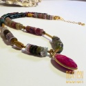 Naszyjnik z turmalinów i naturalnego rubinu – luksus, 44 cm | Kuźmińska Design