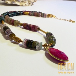 Naszyjnik z turmalinów i naturalnego rubinu – luksus, 44 cm | Kuźmińska Design