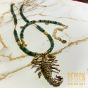 Naszyjnik ze szmaragdów z zawieszką skorpiona | Kuźmińska Design