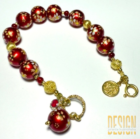 Bransoletka z japońskich korali Tesha – Red Sakura