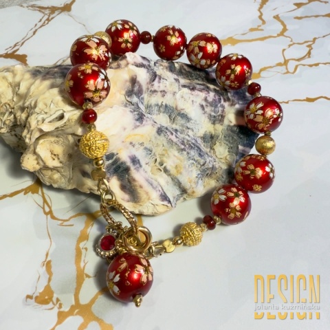 Bransoletka z japońskich korali Tesha – Red Sakura