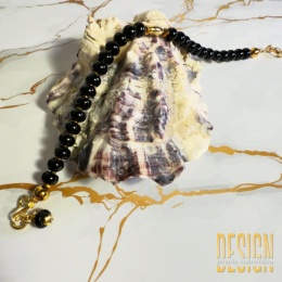 Bransoletka z czarnego onyksu | srebro pozłacane 24 K – Kuźmińska Design