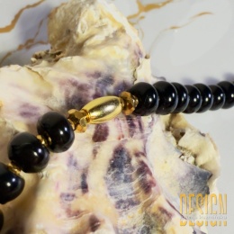 Bransoletka z czarnego onyksu | srebro pozłacane 24 K – Kuźmińska Design