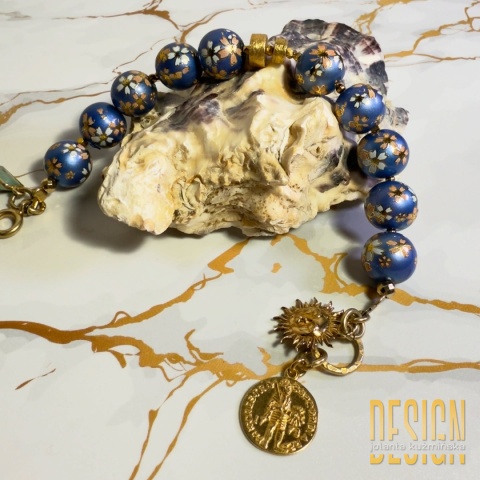 Bransoletka Tesha z czerwonych japońskich korali | srebro pozłacane 24K