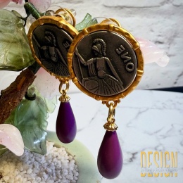 Kolczyki Antiqua – fosfosyderyt, moneta starożytna, rolled gold