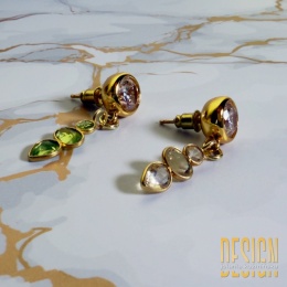 Kolczyki z cytrynem i oliwinem – srebro złocone 24k | Kuźmińska Design