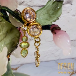 Kolczyki z cytrynem i oliwinem – srebro złocone 24k | Kuźmińska Design