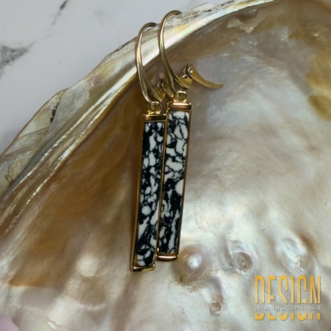 Kolczyki z magnezytem w srebrze złoconym – unikat 1/1