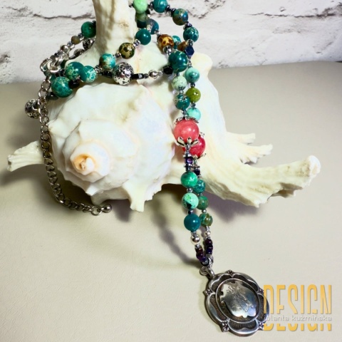 Naszyjnik Kolekcja Meksykańska z naturalnych kamieni i srebra 925 | Kuźmińska Design