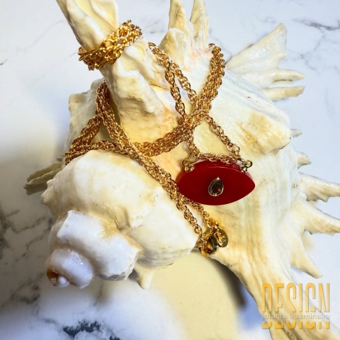 Naszyjnik „Solar Carnelian” – karneol i cytryn na długim łańcuszku