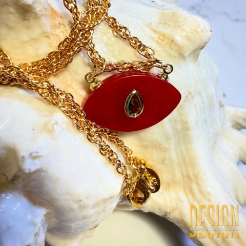 Naszyjnik „Solar Carnelian” – karneol i cytryn na długim łańcuszku