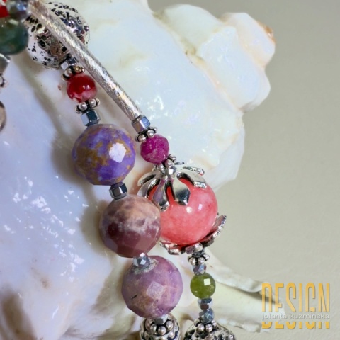 Naszyjnik meksykański z fosfosyderytu, jaspisów i turmalinów – zawieszka Taxco | Kuźmińska Design