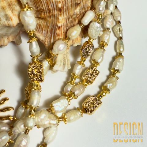 Naszyjnik perły premium ze Słońcem 134 cm