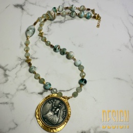 Naszyjnik z agatu porcelanowego Verde Antique | Kuźmińska Design