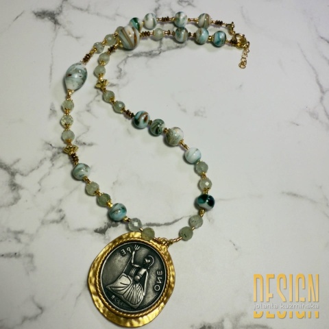 Naszyjnik z agatu porcelanowego Verde Antique | Kuźmińska Design