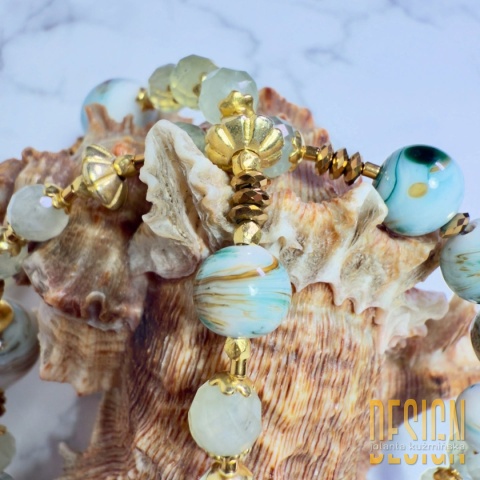 Naszyjnik z agatu porcelanowego Verde Antique | Kuźmińska Design