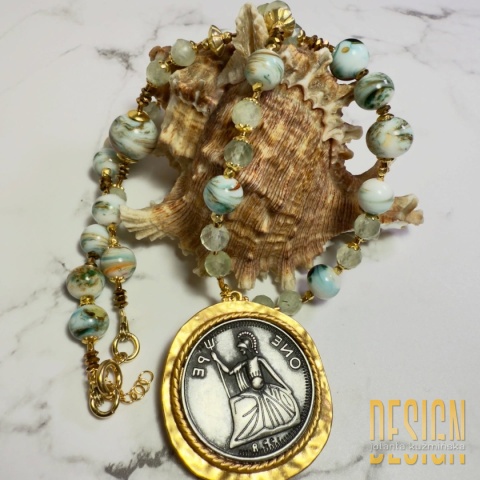 Naszyjnik z agatu porcelanowego Verde Antique | Kuźmińska Design