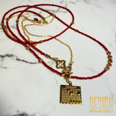 Naszyjnik z koralików Toho i szkła Murano – 188 cm, srebro pozłacane 24k