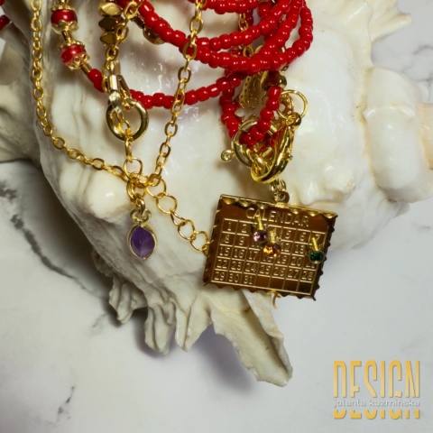 Naszyjnik z koralików Toho i szkła Murano – 188 cm, srebro pozłacane 24k