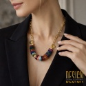 Naszyjnik z ognistych agatów – kolorowa biżuteria handmade | Kuźmińska Design