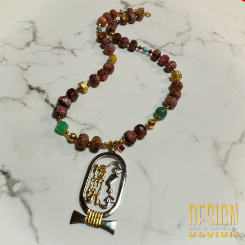 Naszyjnik z rodonitu Egipt | Unikat 1/1 | Kuźmińska Design