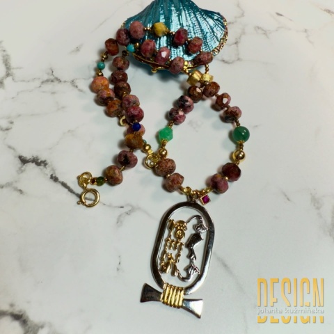 Naszyjnik z rodonitu Egipt | Unikat 1/1 | Kuźmińska Design