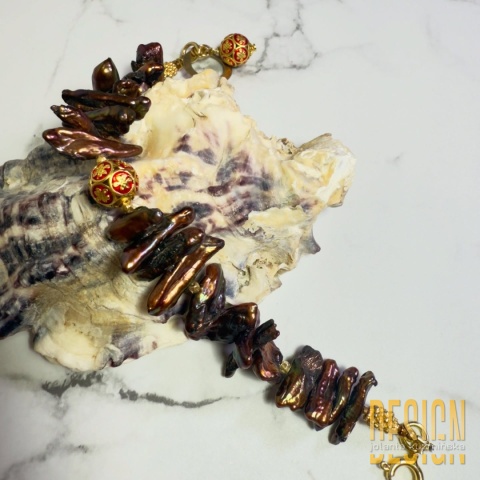 Ręcznie wykonana bransoletka z pereł Biwa | Unikat | Kuźmińska Design