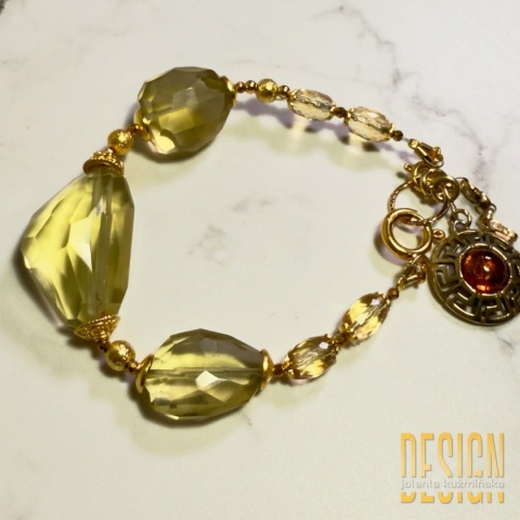 Unikatowa bransoletka z cytrynów – srebro złocone 24K | Kuźmińska Design