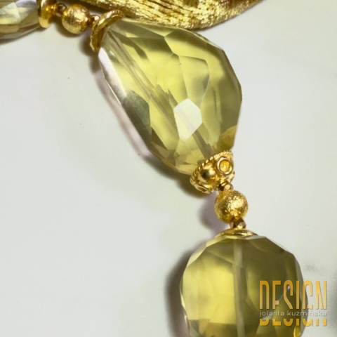 Unikatowa bransoletka z cytrynów – srebro złocone 24K | Kuźmińska Design