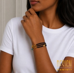 Bransoletka z naturalnych szafirów 1/1 – 19 cm, srebro pozłacane 24k