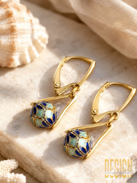 Kolczyki Emalia Blue